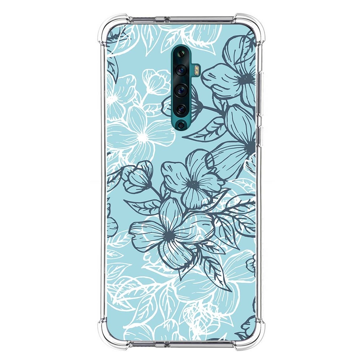 Funda Silicona Antigolpes para Oppo Reno 2Z diseño Flores 03 Dibujos