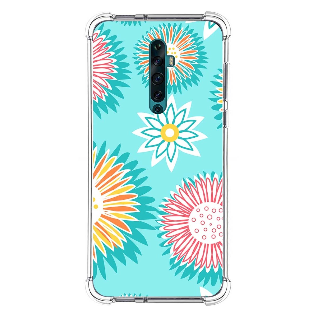 Funda Silicona Antigolpes para Oppo Reno 2Z diseño Flores 05 Dibujos