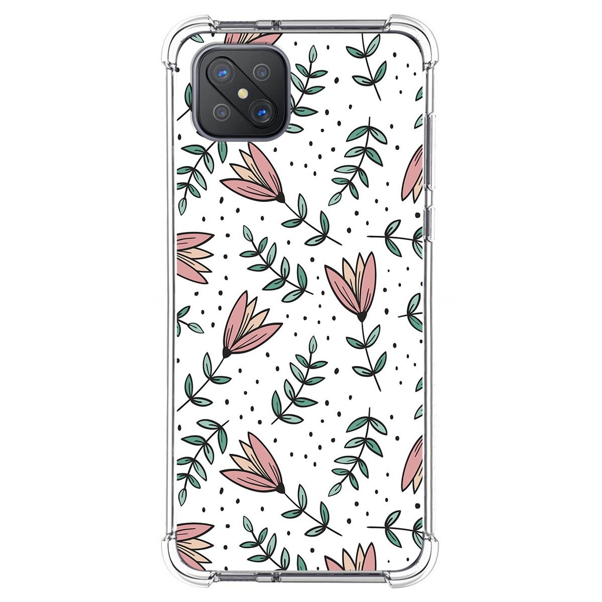 Funda Silicona Antigolpes para Oppo Reno 4Z 5G diseño Flores 01 Dibujos
