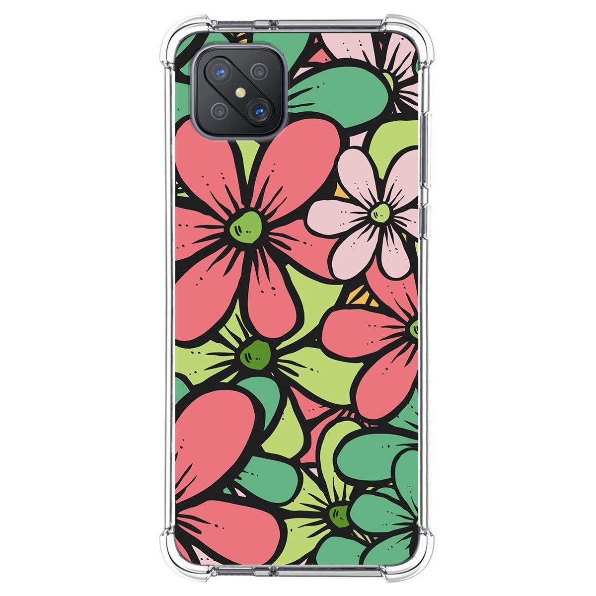 Funda Silicona Antigolpes para Oppo Reno 4Z 5G diseño Flores 02 Dibujos