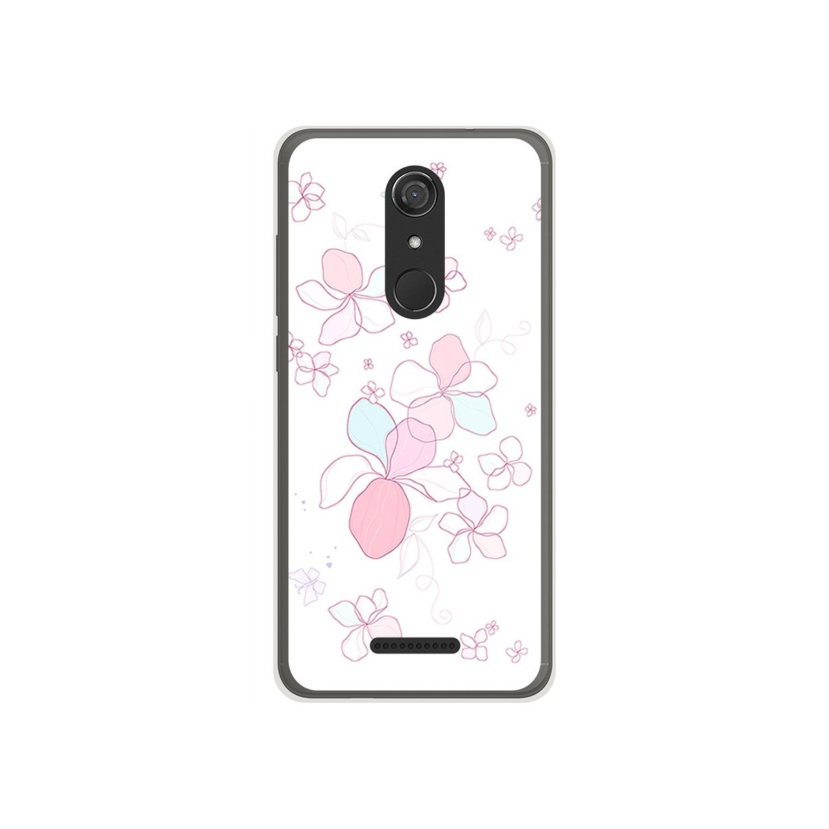 Funda Gel Tpu para Wiko View Diseño Flores Minimal Dibujos