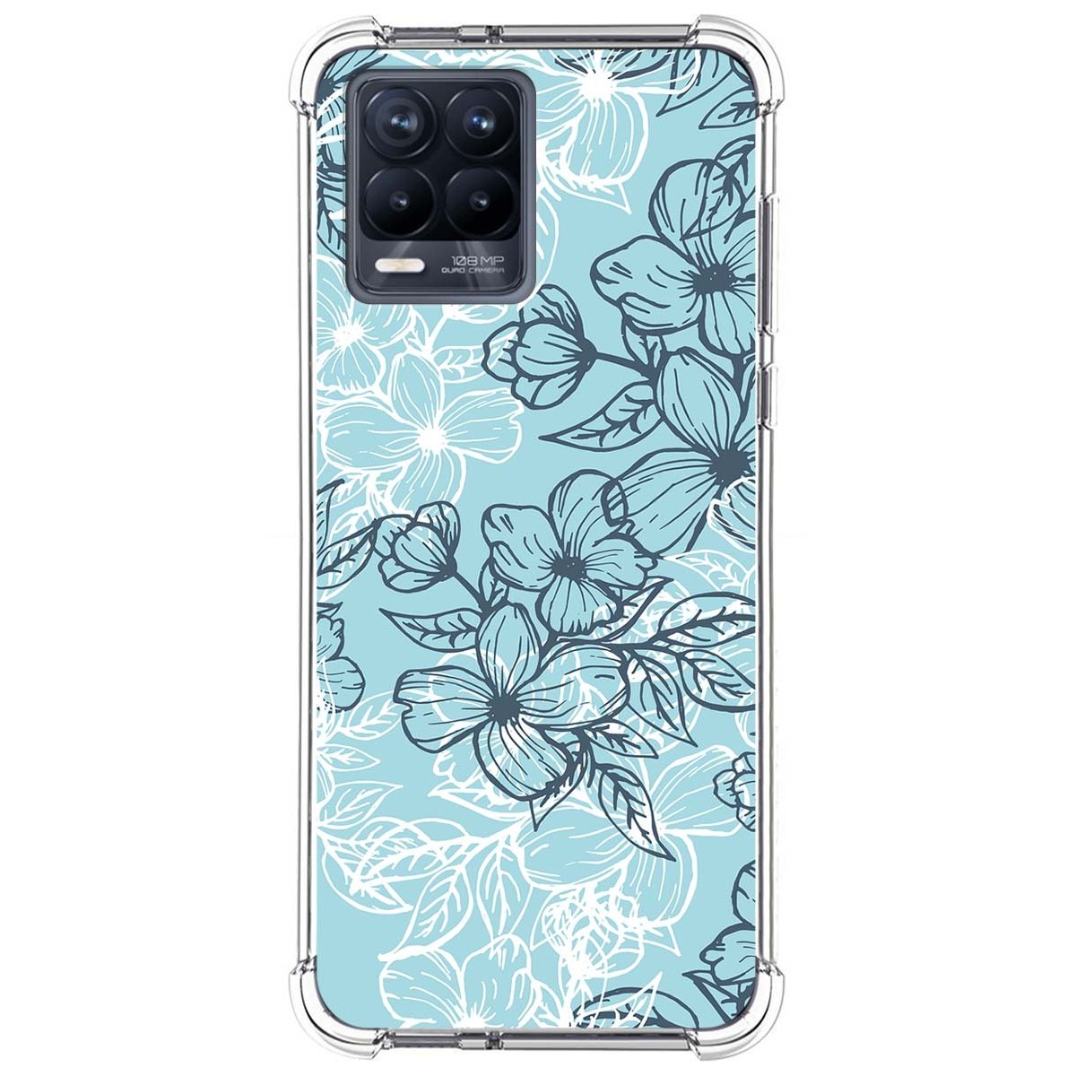 Funda Silicona Antigolpes para Realme 8 4G / 8 Pro diseño Flores 03 Dibujos