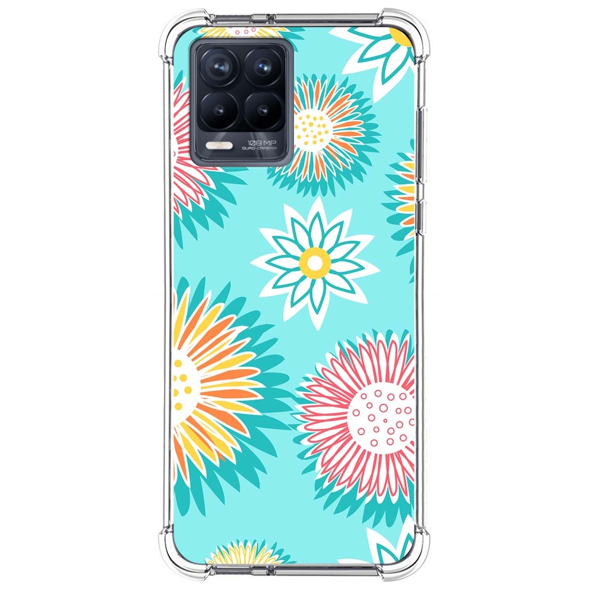 Funda Silicona Antigolpes para Realme 8 4G / 8 Pro diseño Flores 05 Dibujos