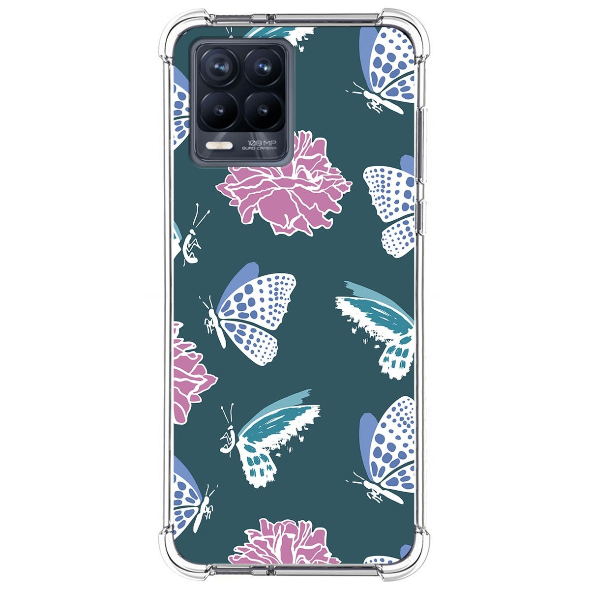 Funda Silicona Antigolpes para Realme 8 4G / 8 Pro diseño Flores 10 Dibujos