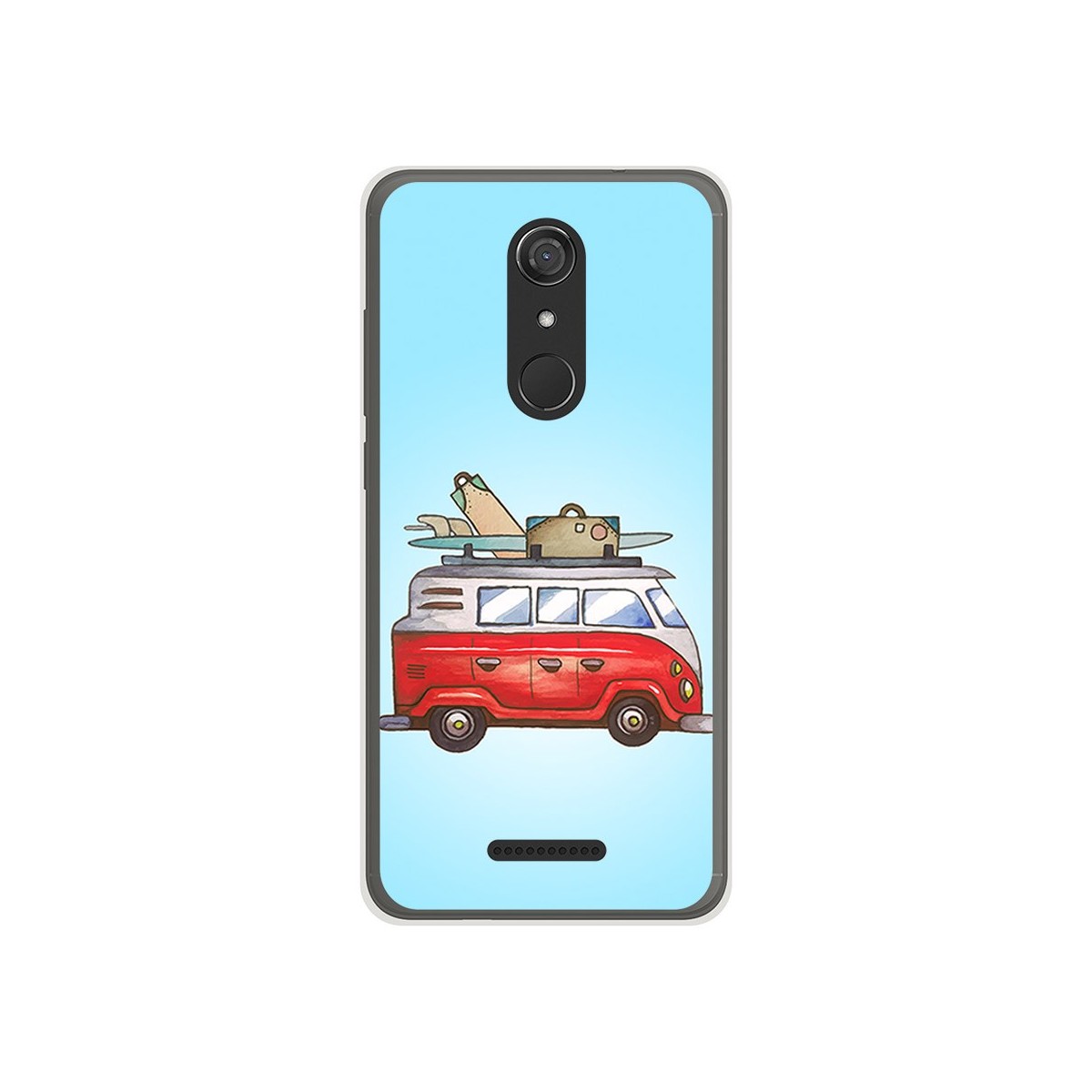 Funda Gel Tpu para Wiko View Diseño Furgoneta Dibujos