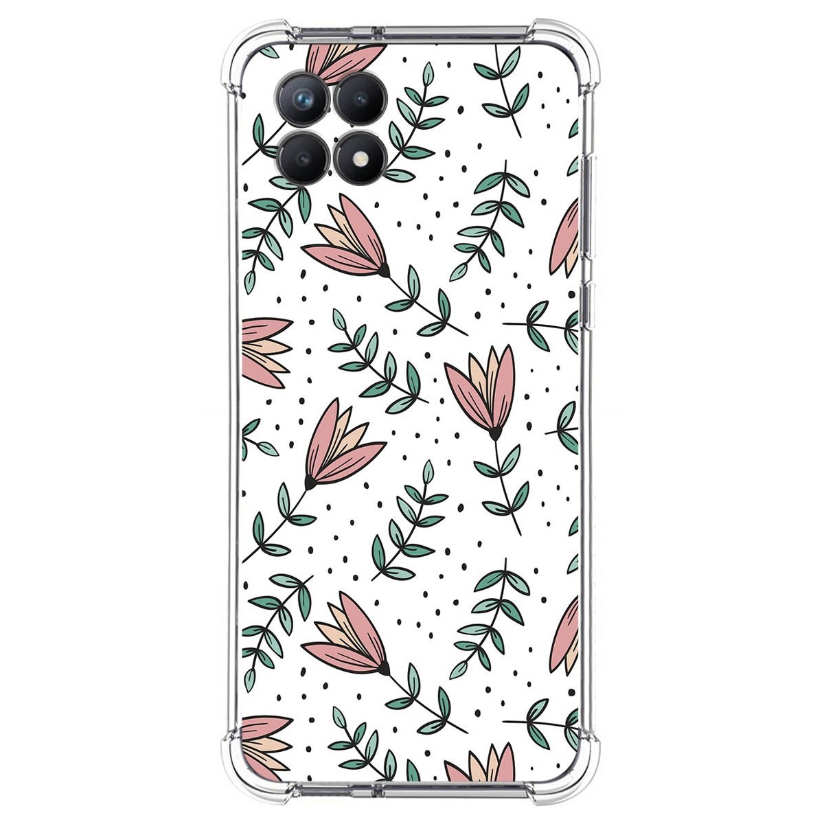 Funda Silicona Antigolpes para Realme 8i diseño Flores 01 Dibujos