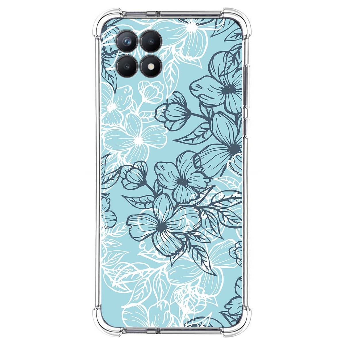 Funda Silicona Antigolpes para Realme 8i diseño Flores 03 Dibujos
