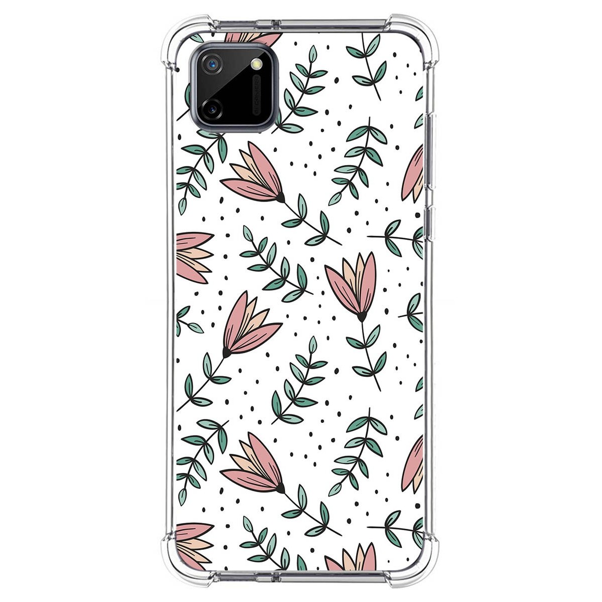 Funda Silicona Antigolpes para Realme C11 diseño Flores 01 Dibujos