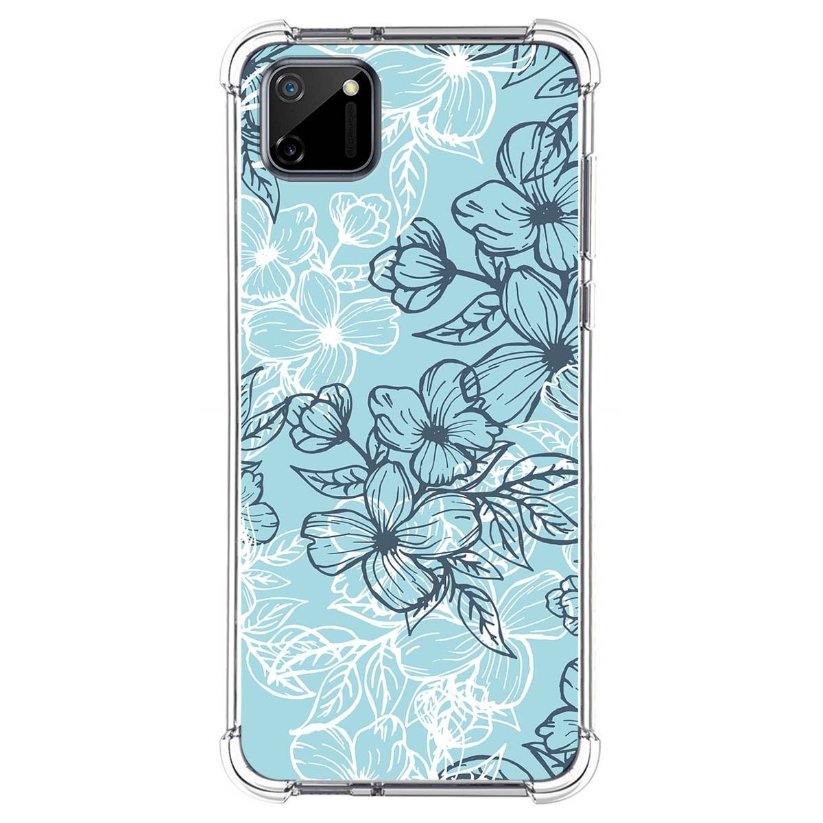 Funda Silicona Antigolpes para Realme C11 diseño Flores 03 Dibujos