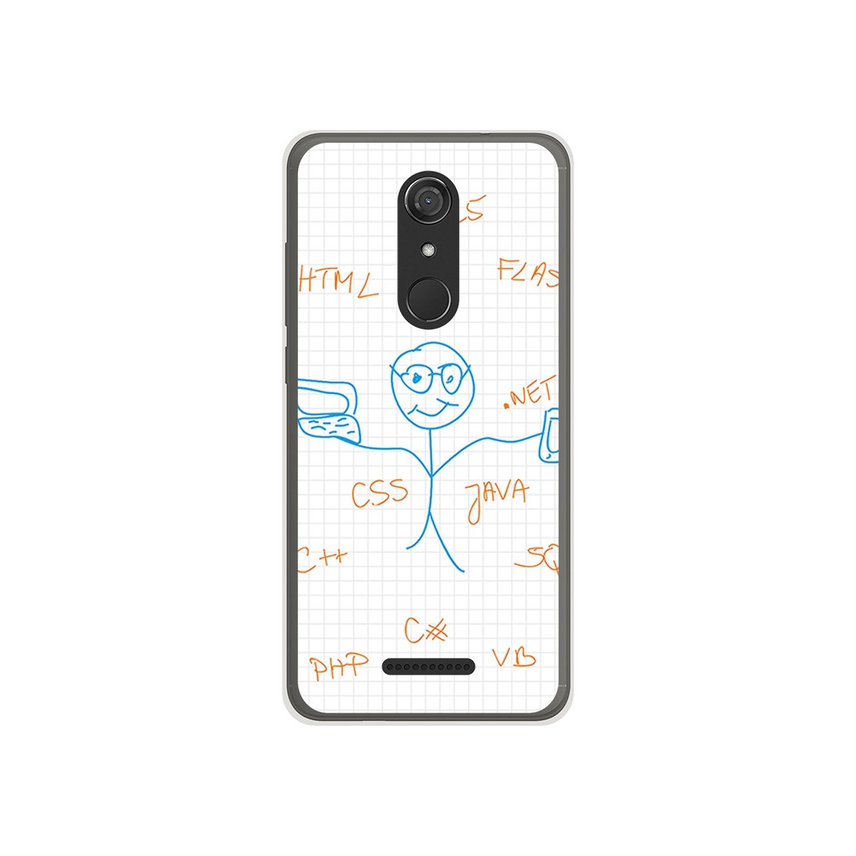 Funda Gel Tpu para Wiko View Diseño Informatico Dibujos