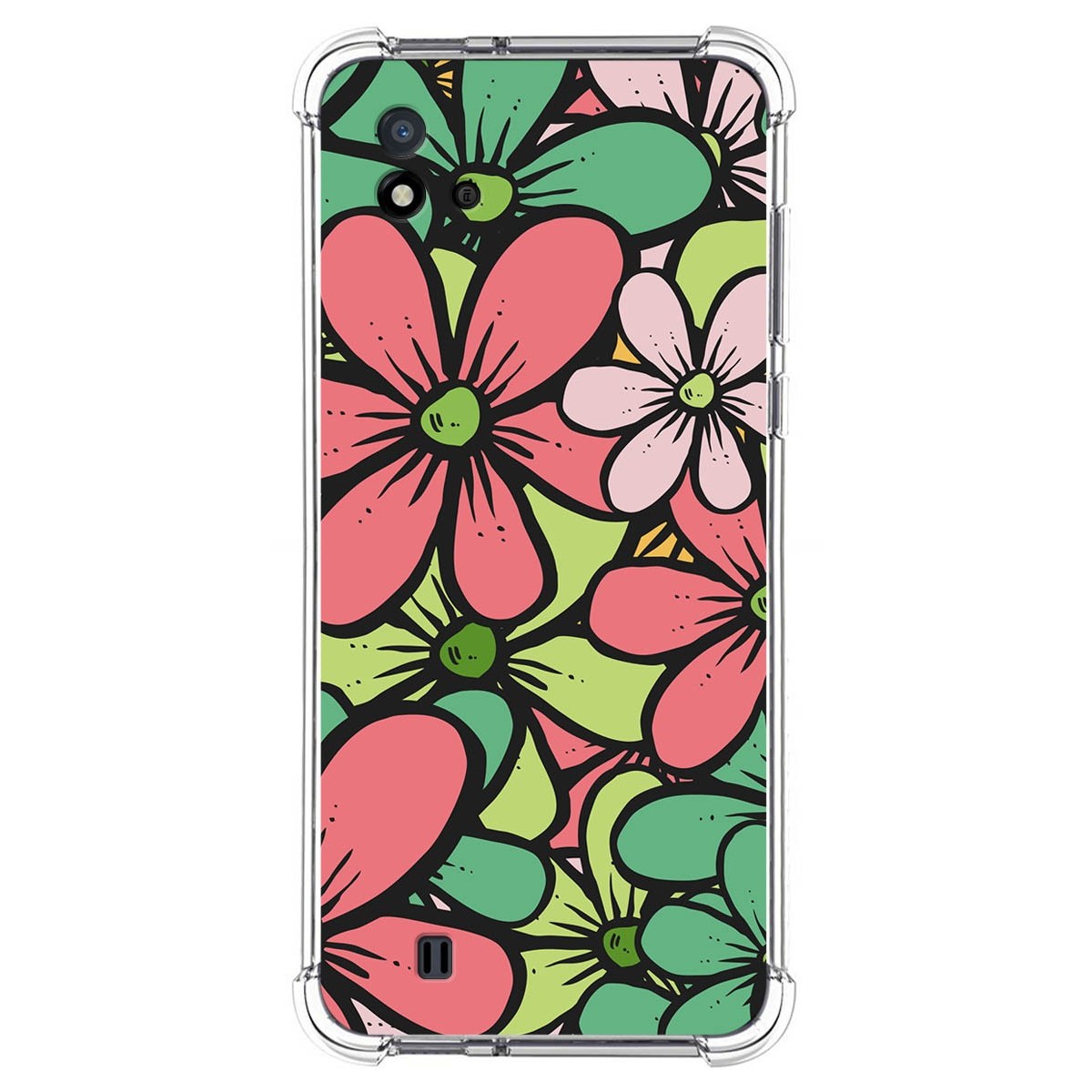 Funda Silicona Antigolpes para Realme C11 2021 diseño Flores 02 Dibujos