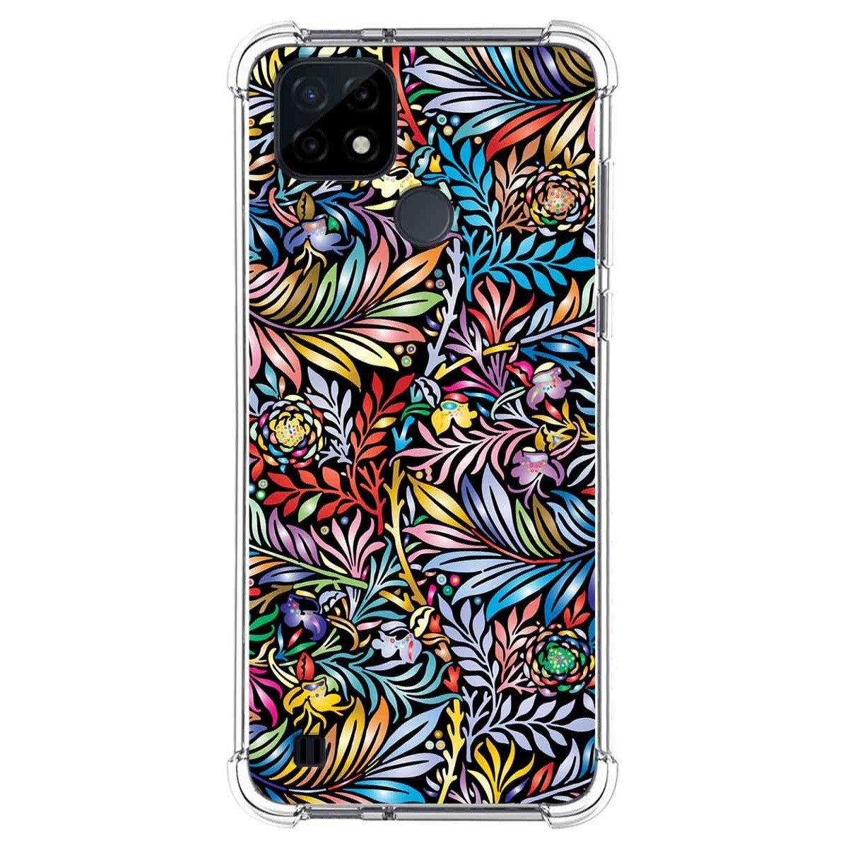 Funda Silicona Antigolpes para Realme C21 diseño Flores 04 Dibujos