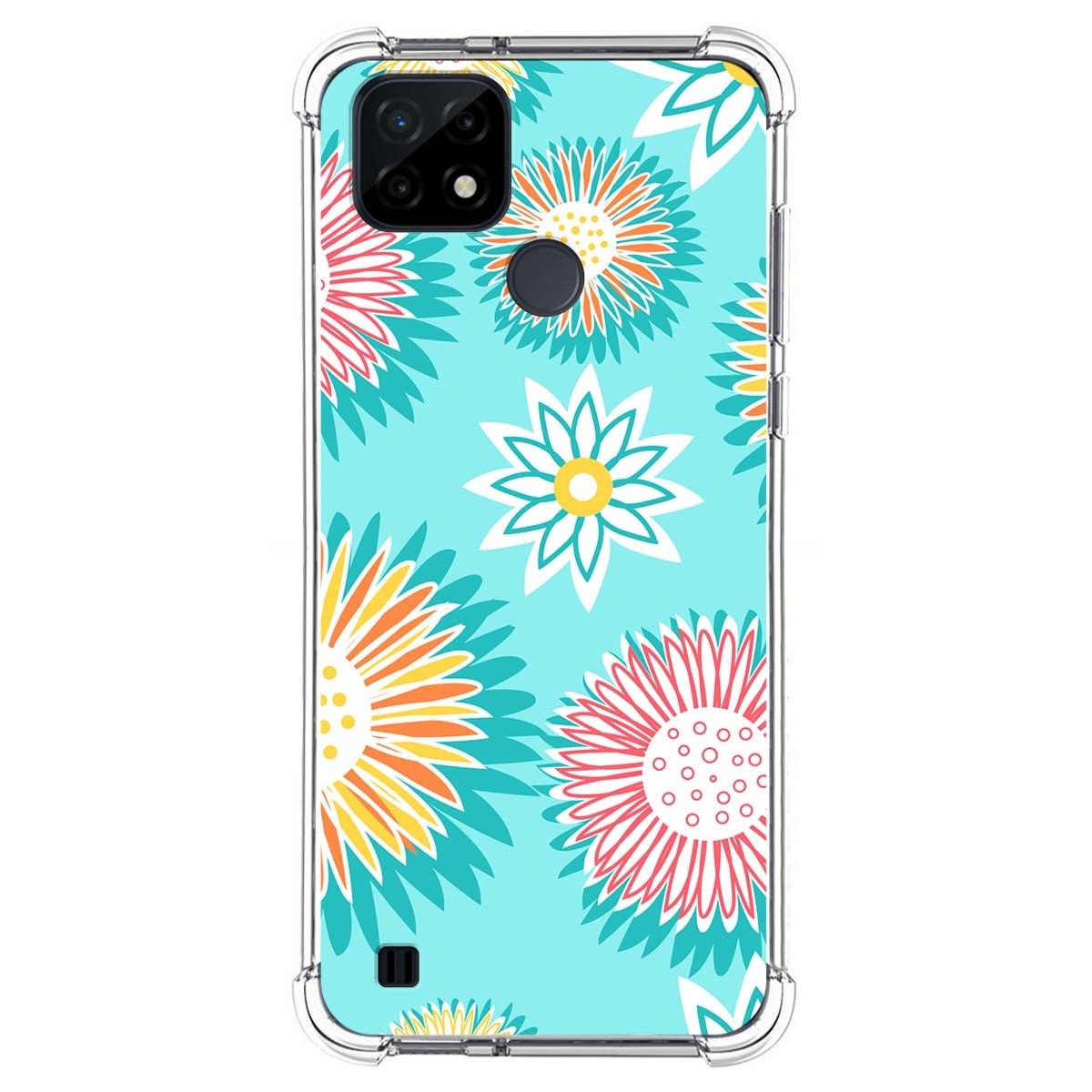Funda Silicona Antigolpes para Realme C21 diseño Flores 05 Dibujos