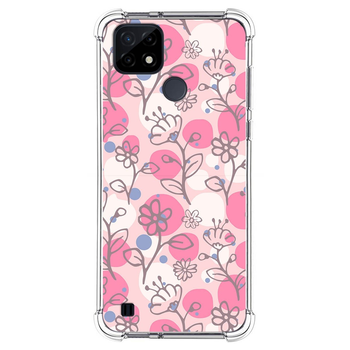 Funda Silicona Antigolpes para Realme C21 diseño Flores 07 Dibujos