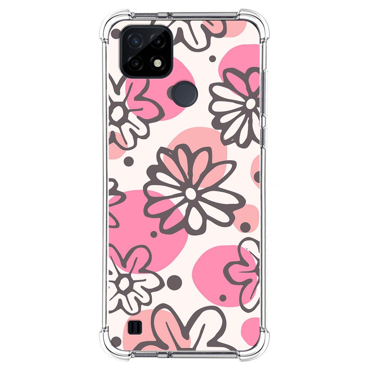 Funda Silicona Antigolpes para Realme C21 diseño Flores 09 Dibujos