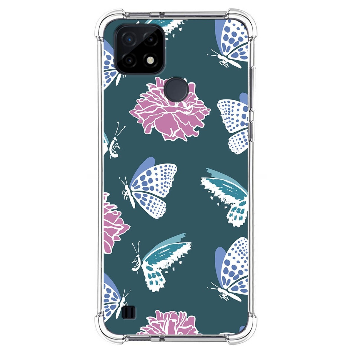 Funda Silicona Antigolpes para Realme C21 diseño Flores 10 Dibujos