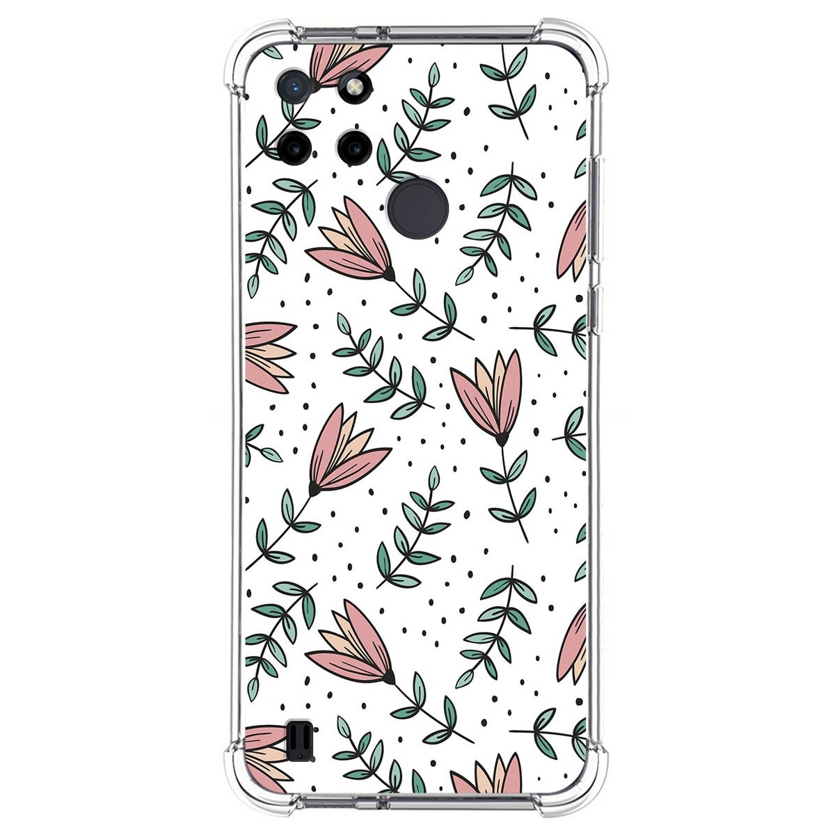 Funda Silicona Antigolpes para Realme C21Y / C25Y diseño Flores 01 Dibujos