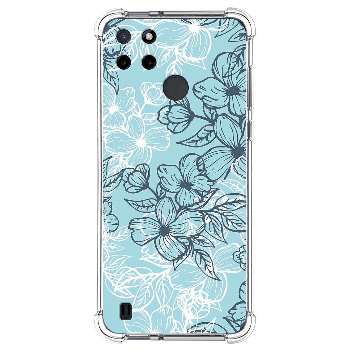 Funda Silicona Antigolpes para Realme C21Y / C25Y diseño Flores 03 Dibujos