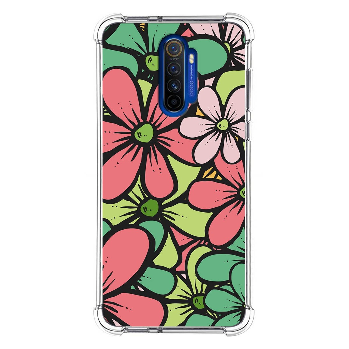 Funda Silicona Antigolpes para Realme X2 Pro diseño Flores 02 Dibujos
