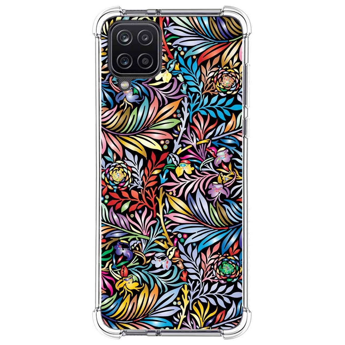 Funda Silicona Antigolpes para Samsung Galaxy A12 diseño Flores 04 Dibujos