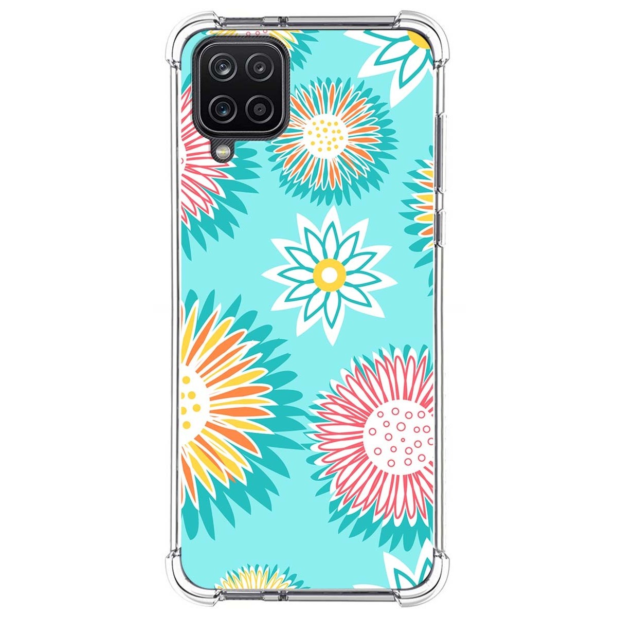 Funda Silicona Antigolpes para Samsung Galaxy A12 diseño Flores 05 Dibujos