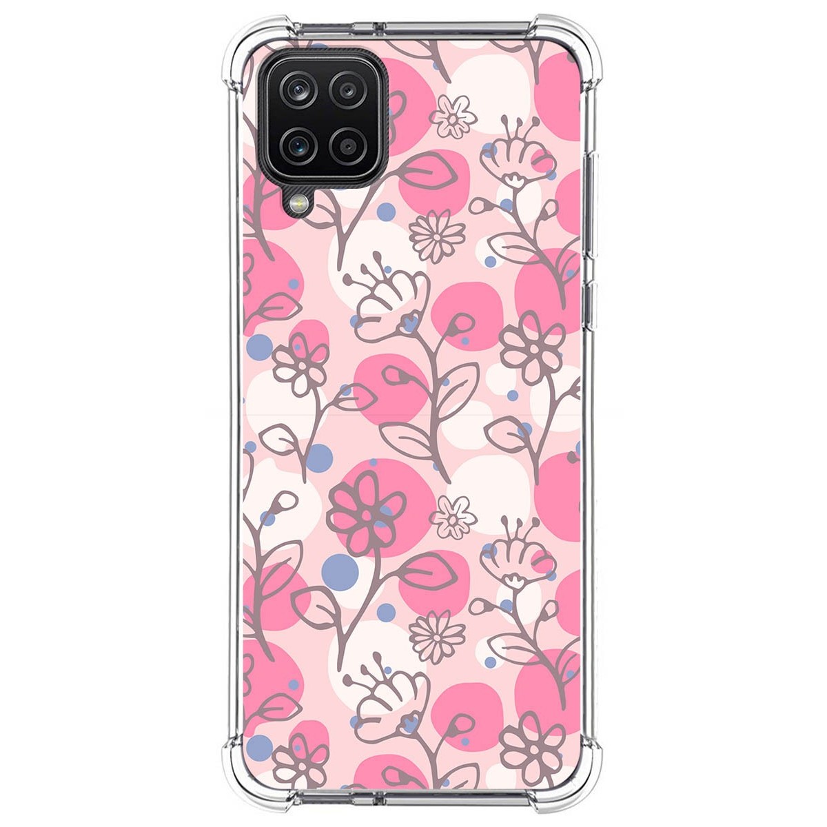 Funda Silicona Antigolpes para Samsung Galaxy A12 diseño Flores 07 Dibujos
