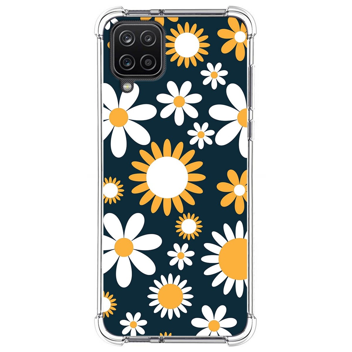 Funda Silicona Antigolpes para Samsung Galaxy A12 diseño Flores 08 Dibujos