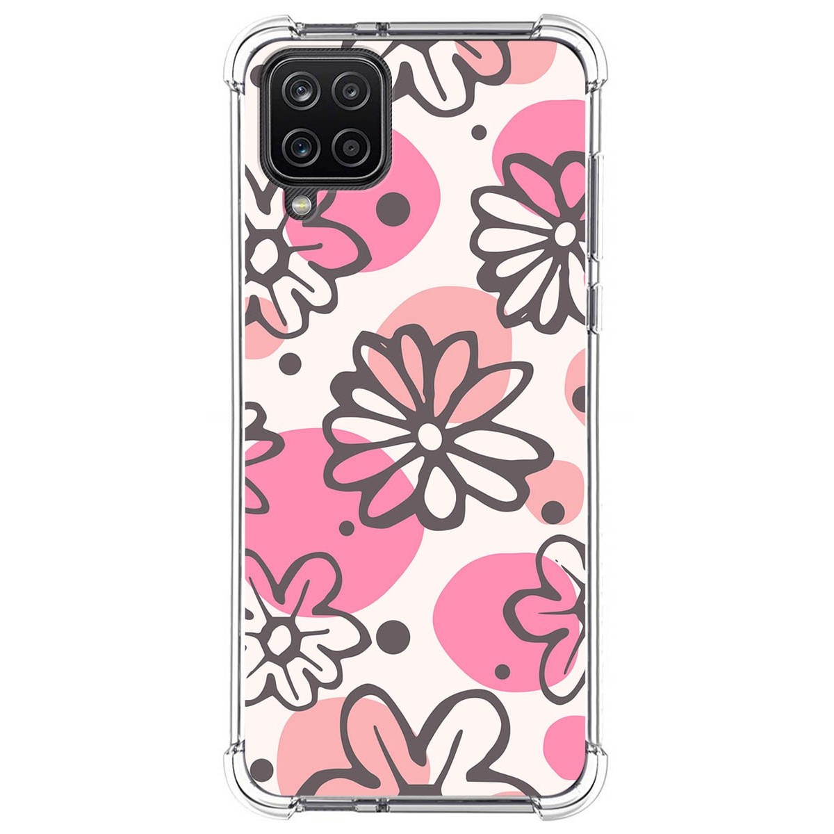 Funda Silicona Antigolpes para Samsung Galaxy A12 diseño Flores 09 Dibujos