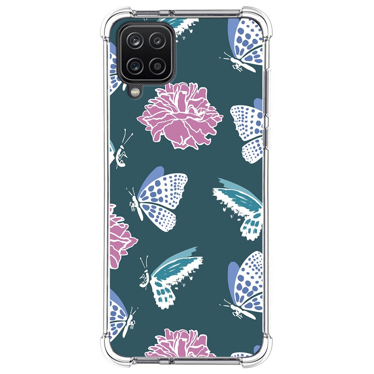 Funda Silicona Antigolpes para Samsung Galaxy A12 diseño Flores 10 Dibujos