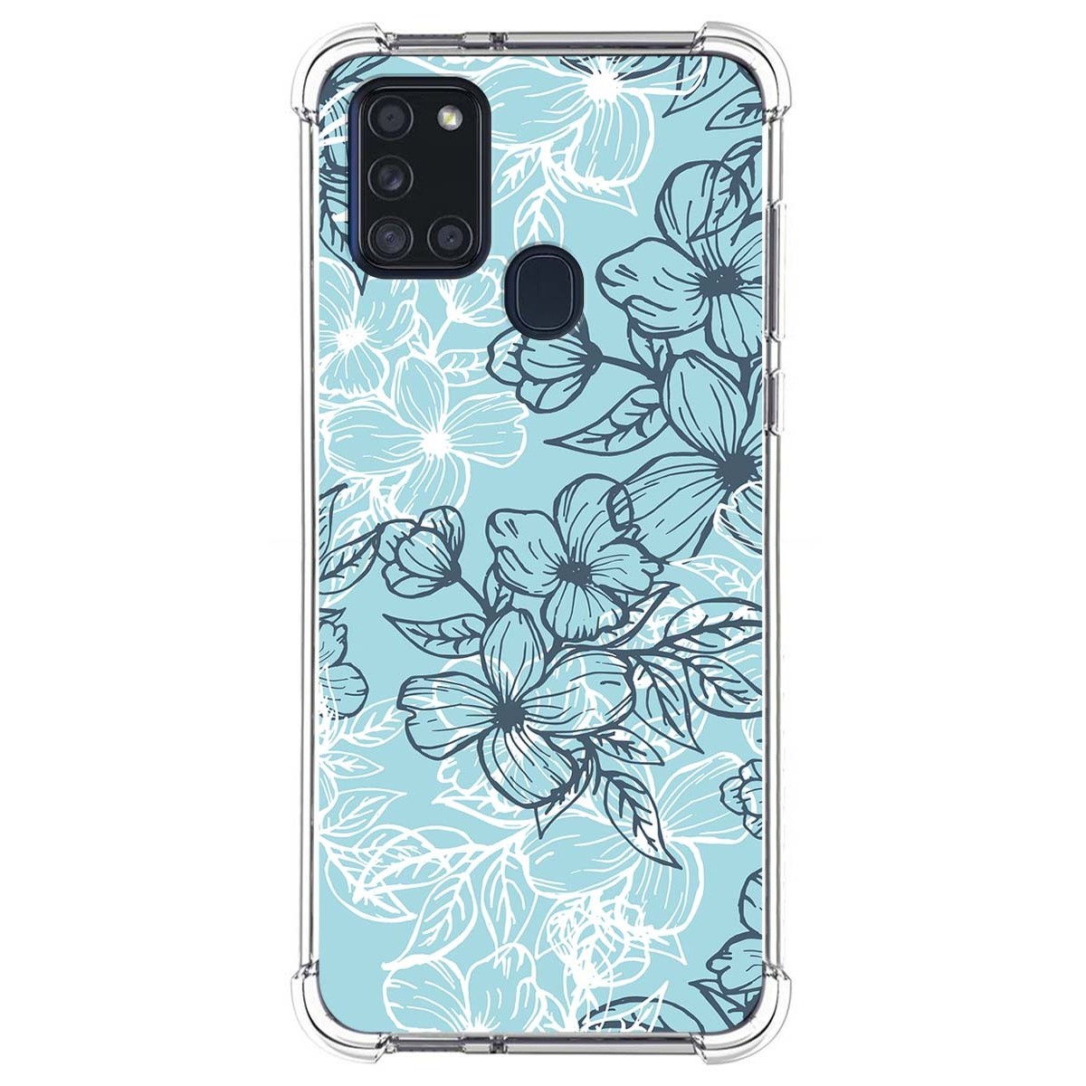 Funda Silicona Antigolpes para Samsung Galaxy A21s diseño Flores 03 Dibujos