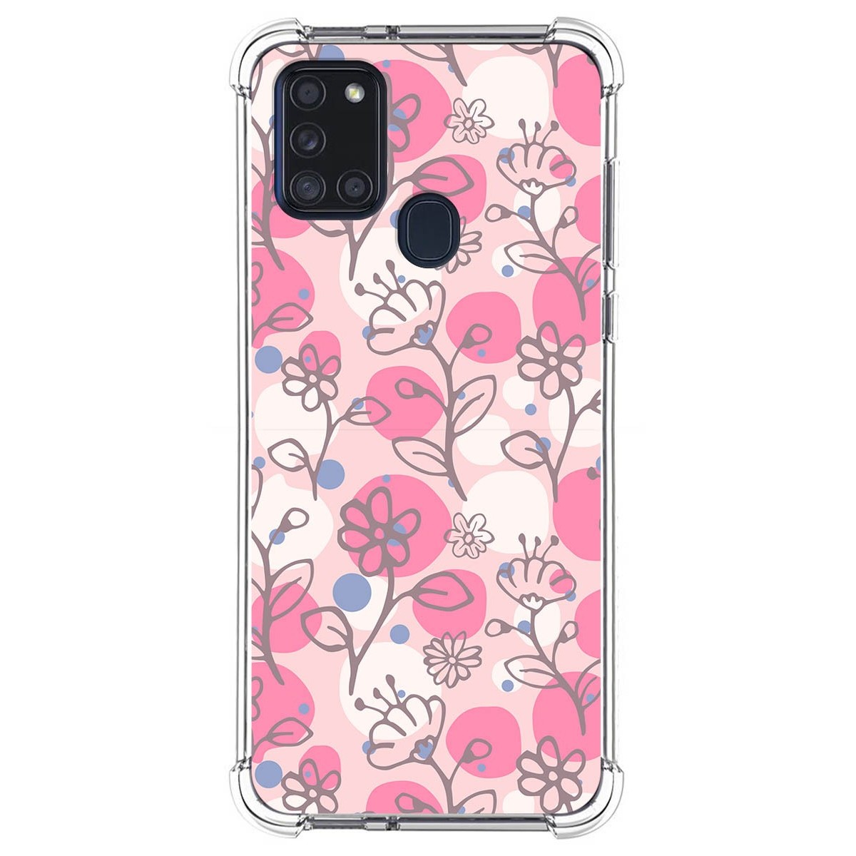 Funda Silicona Antigolpes para Samsung Galaxy A21s diseño Flores 07 Dibujos
