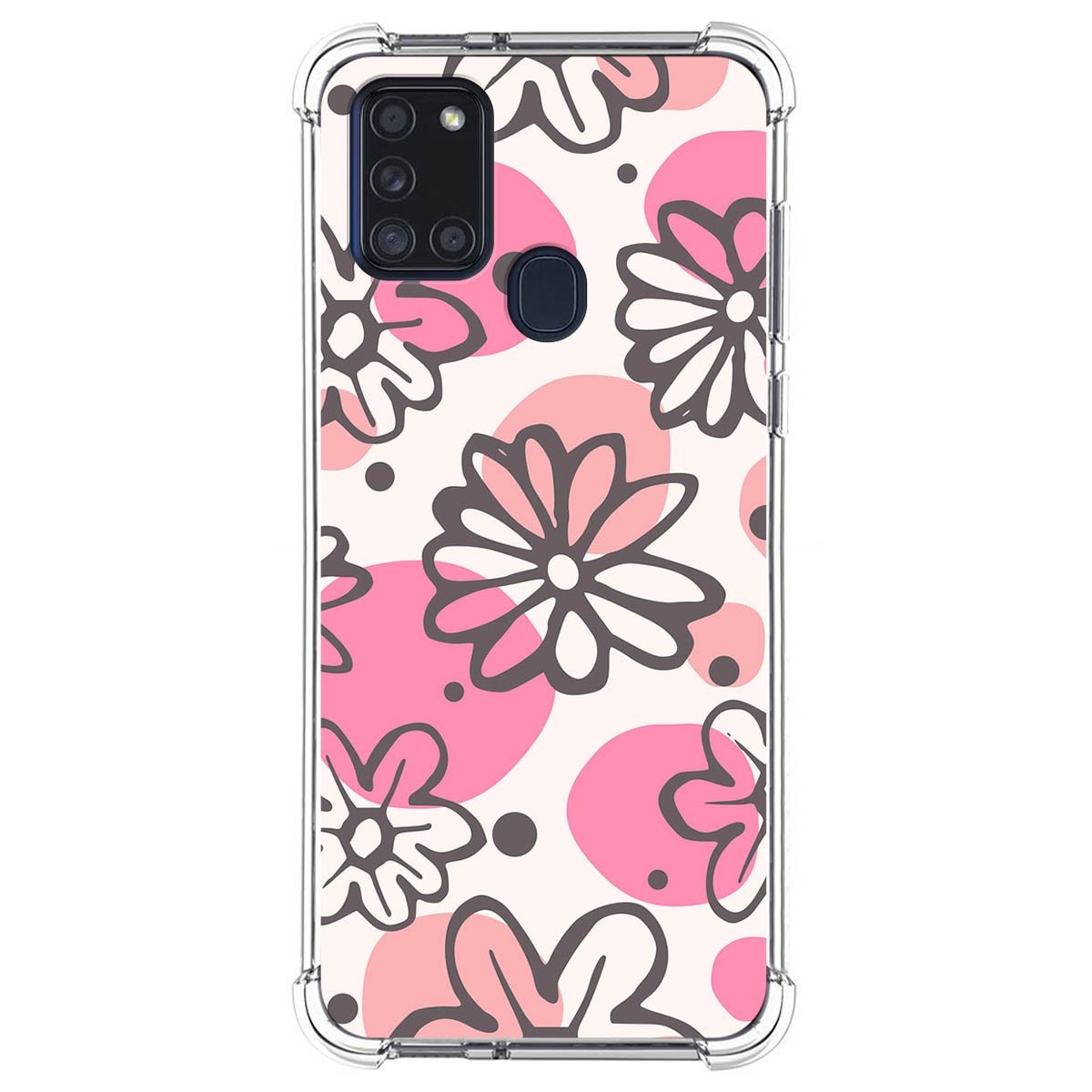 Funda Silicona Antigolpes para Samsung Galaxy A21s diseño Flores 09 Dibujos