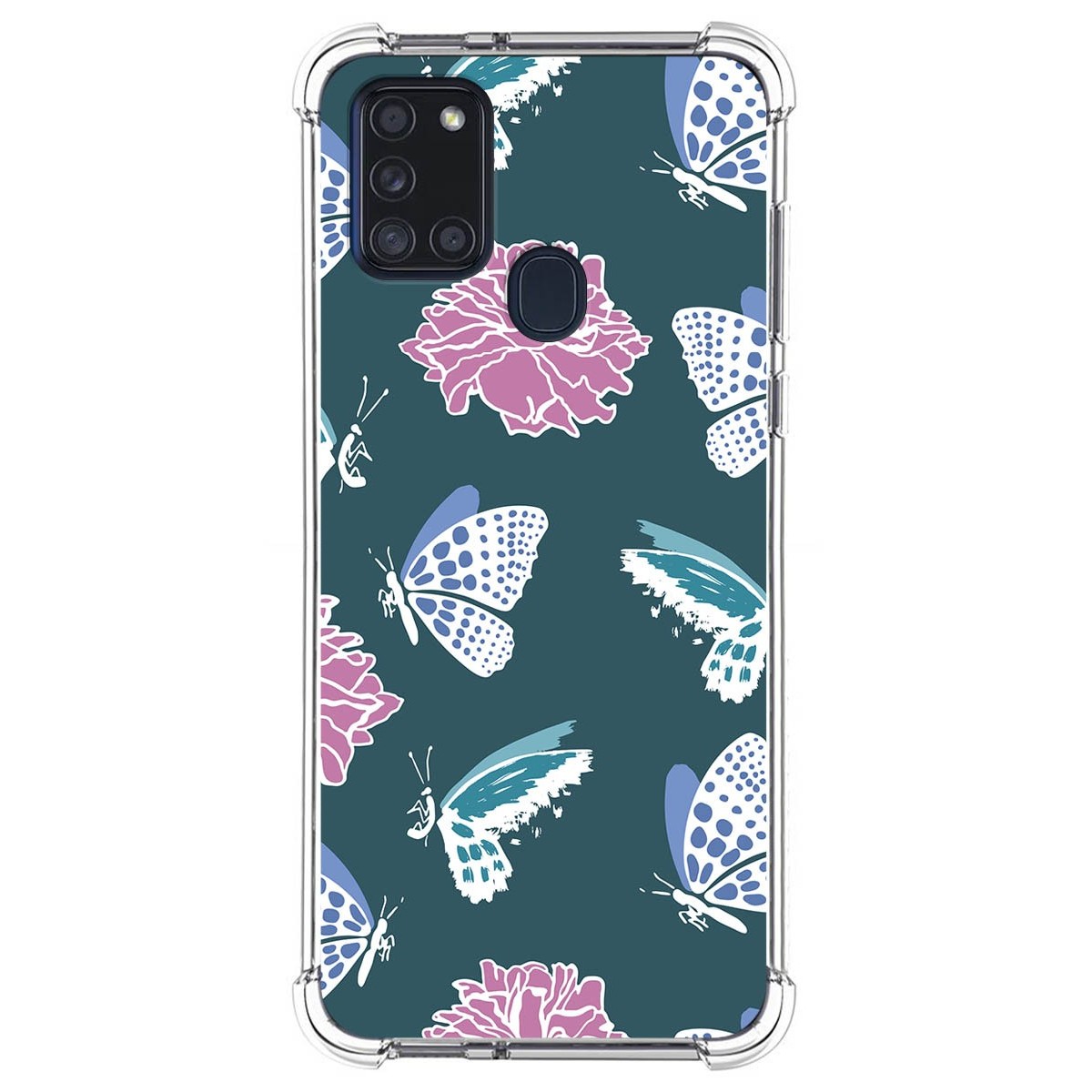 Funda Silicona Antigolpes para Samsung Galaxy A21s diseño Flores 10 Dibujos