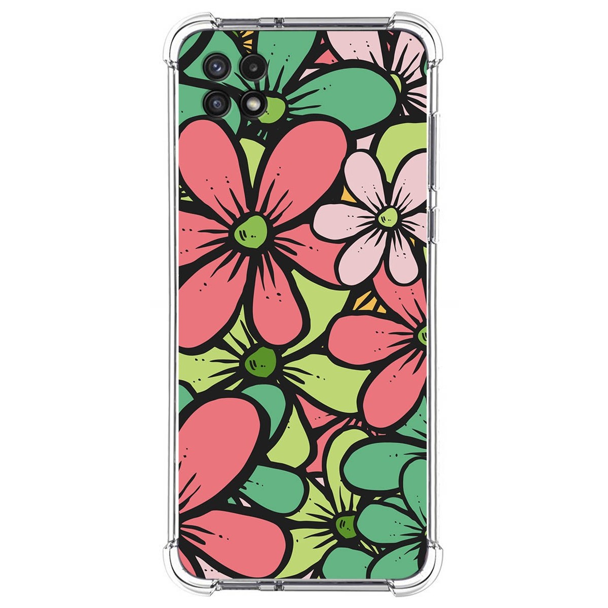Funda Silicona Antigolpes para Samsung Galaxy A22 5G diseño Flores 02 Dibujos
