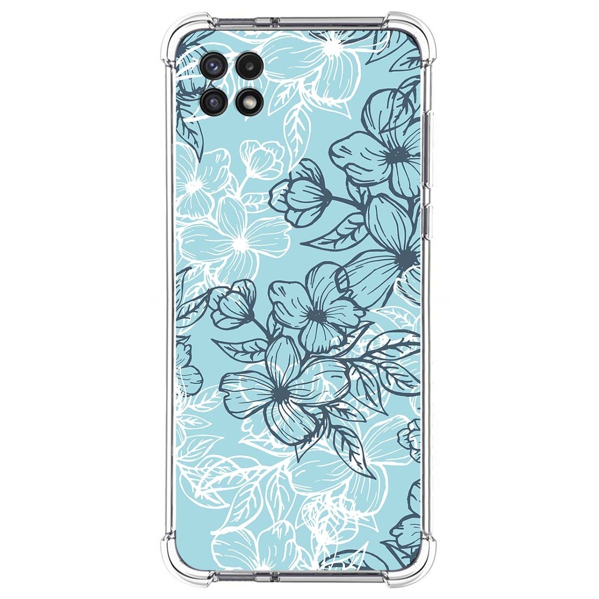 Funda Silicona Antigolpes para Samsung Galaxy A22 5G diseño Flores 03 Dibujos