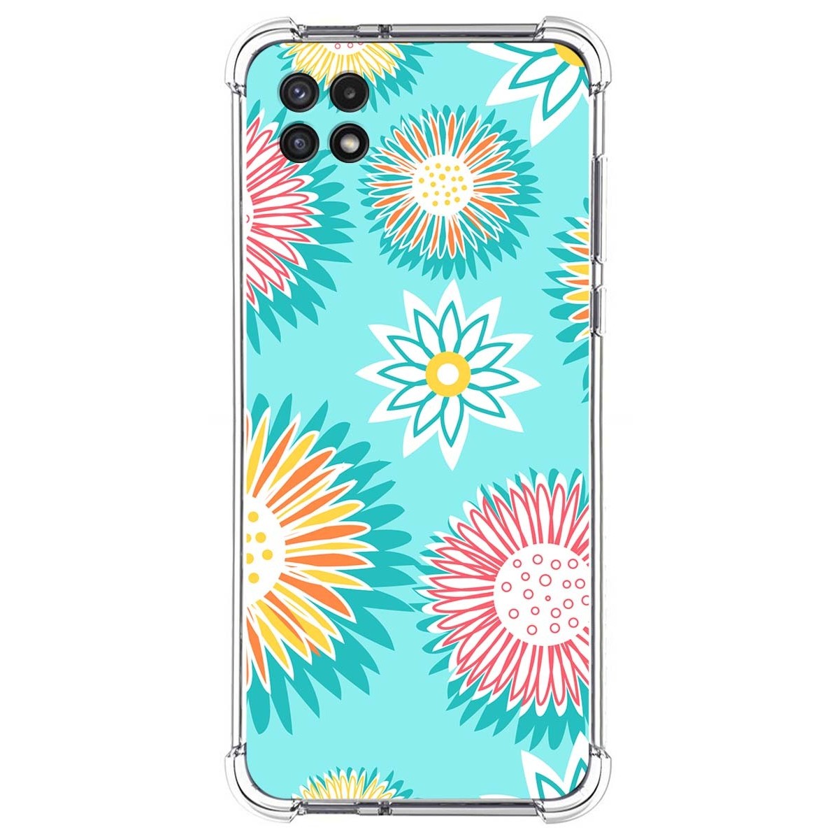Funda Silicona Antigolpes para Samsung Galaxy A22 5G diseño Flores 05 Dibujos