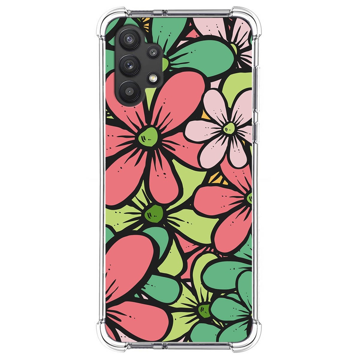 Funda Silicona Antigolpes para Samsung Galaxy A32 5G diseño Flores 02 Dibujos