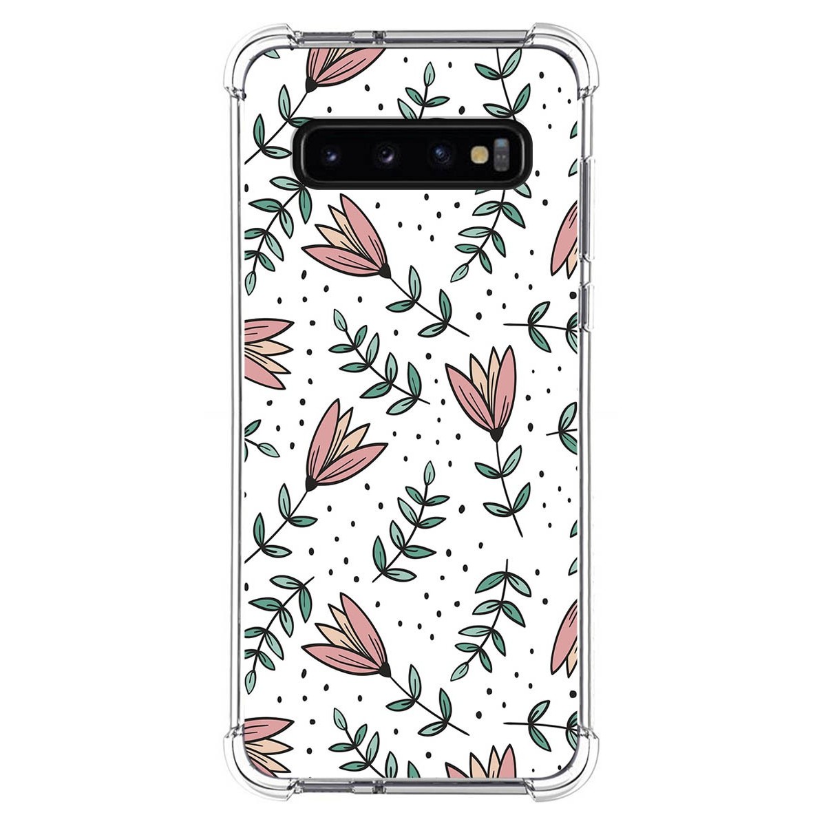 Funda Silicona Antigolpes para Samsung Galaxy S10 diseño Flores 01 Dibujos