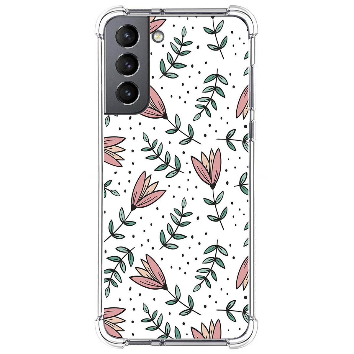 Funda Silicona Antigolpes para Samsung Galaxy S21 5G diseño Flores 01 Dibujos