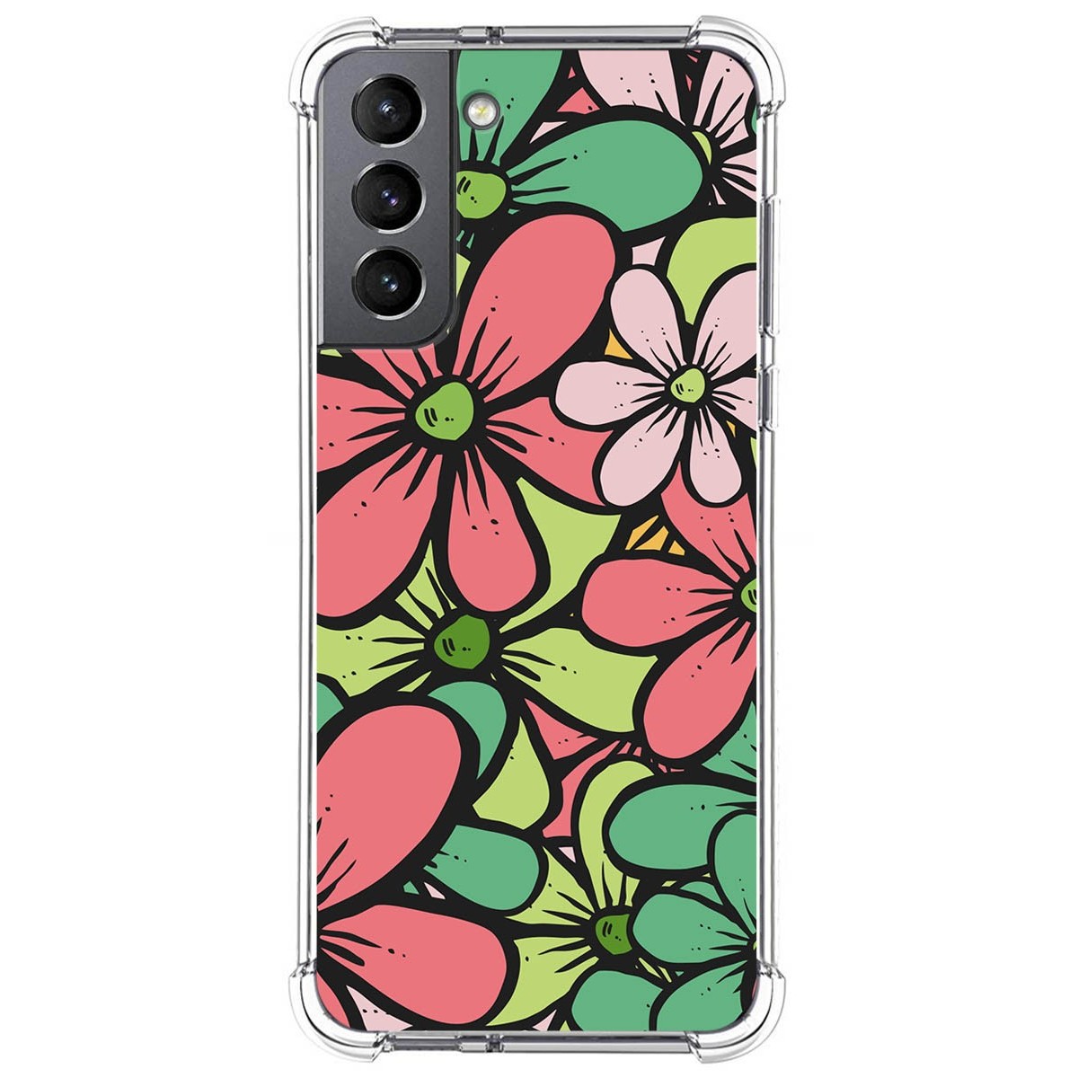Funda Silicona Antigolpes para Samsung Galaxy S21 5G diseño Flores 02 Dibujos