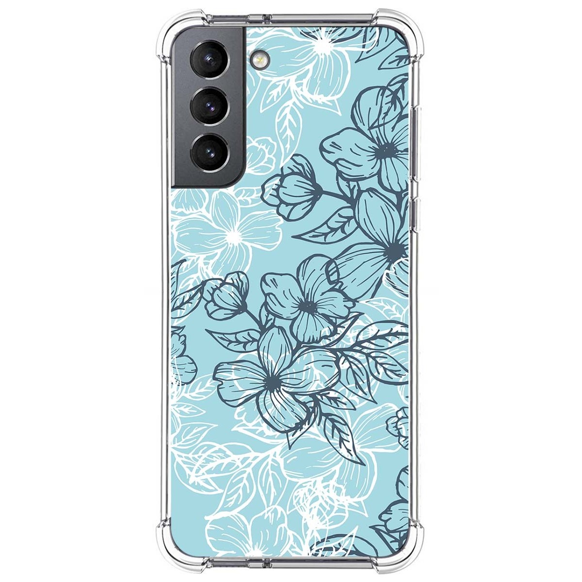 Funda Silicona Antigolpes para Samsung Galaxy S21 5G diseño Flores 03 Dibujos