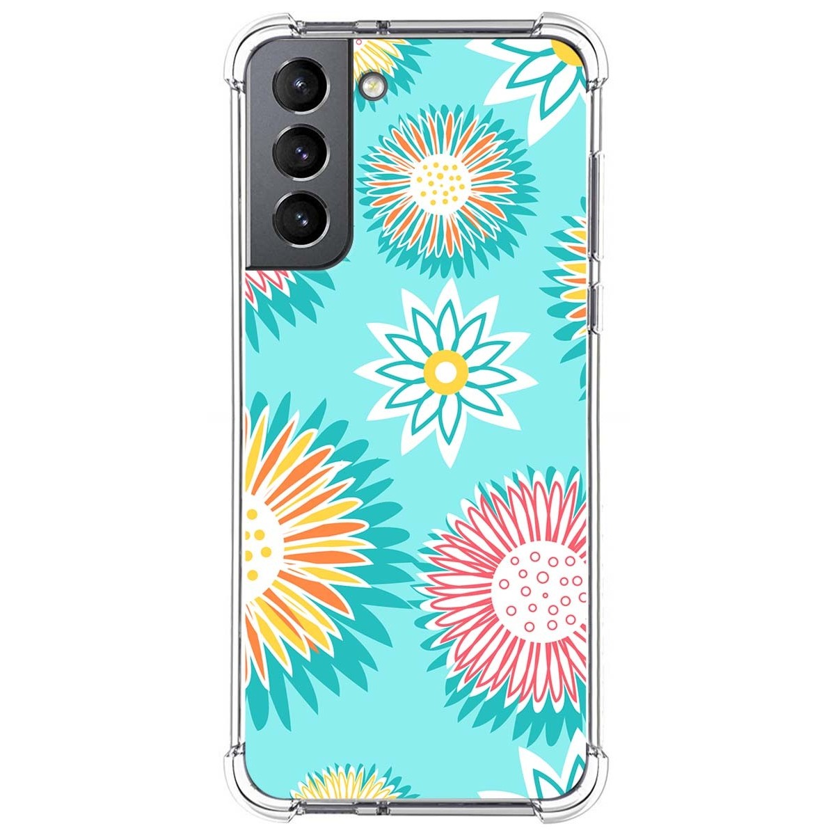 Funda Silicona Antigolpes para Samsung Galaxy S21 5G diseño Flores 05 Dibujos