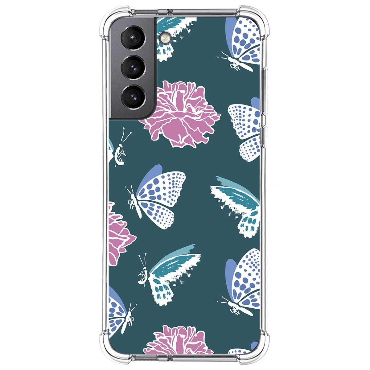 Funda Silicona Antigolpes para Samsung Galaxy S21 5G diseño Flores 10 Dibujos