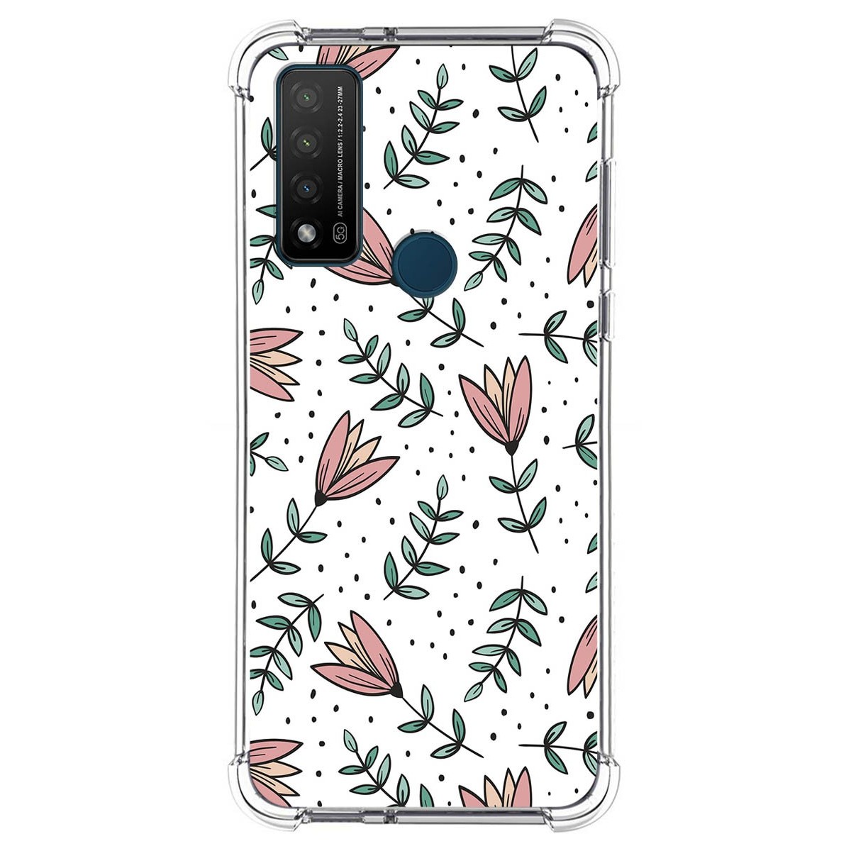 Funda Silicona Antigolpes para TCL 20 R 5G diseño Flores 01 Dibujos