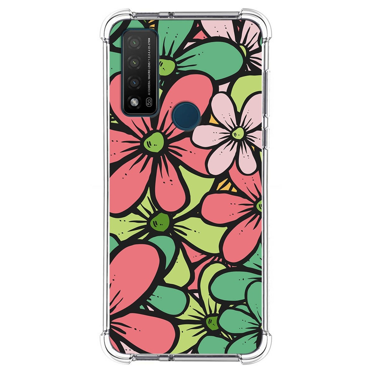 Funda Silicona Antigolpes para TCL 20 R 5G diseño Flores 02 Dibujos