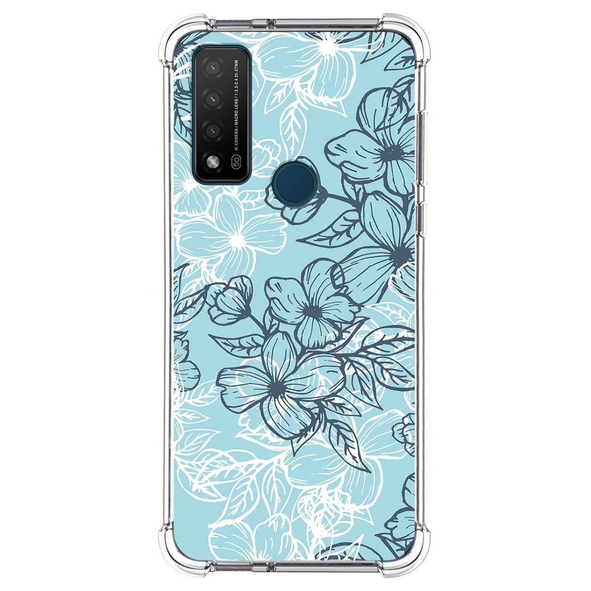 Funda Silicona Antigolpes para TCL 20 R 5G diseño Flores 03 Dibujos