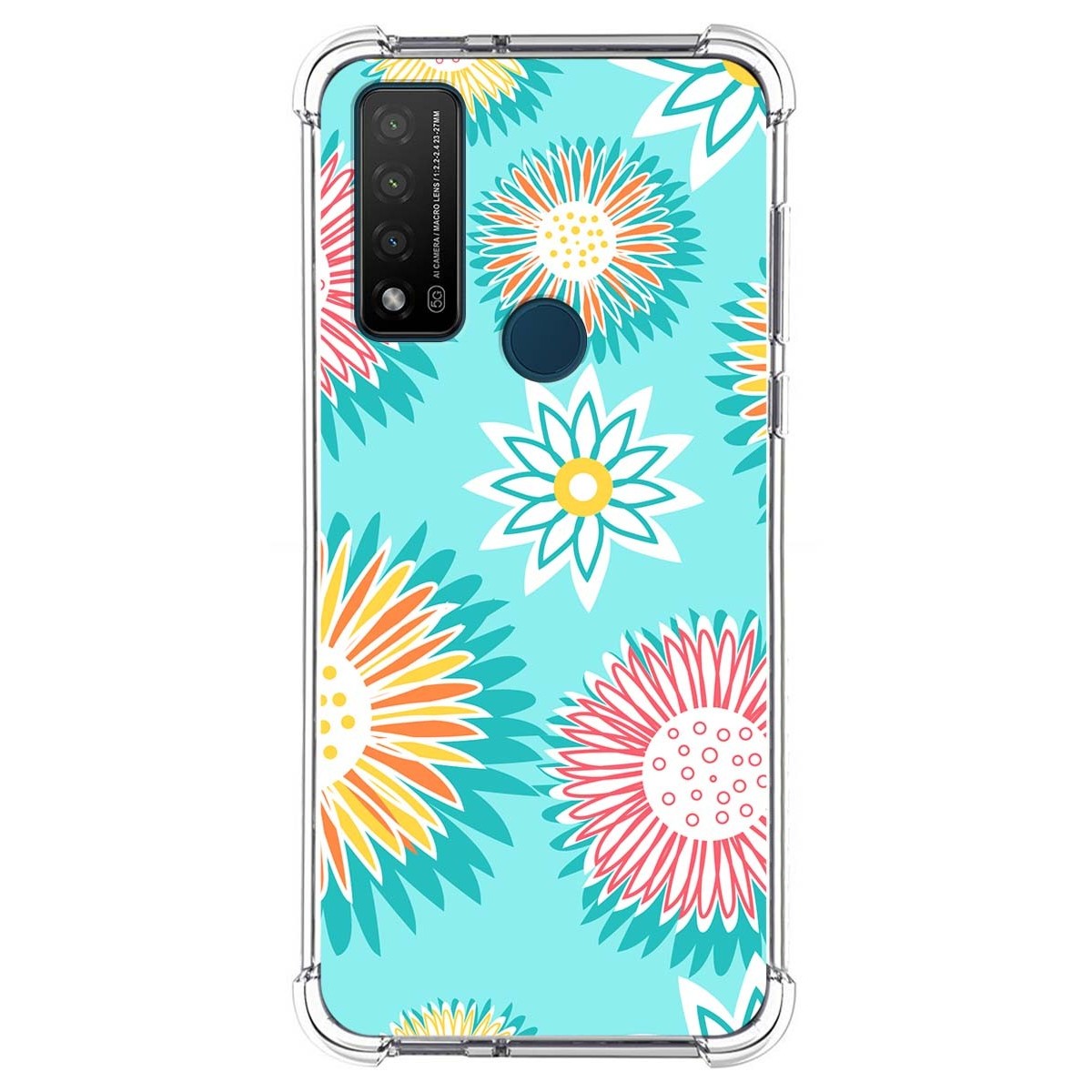 Funda Silicona Antigolpes para TCL 20 R 5G diseño Flores 05 Dibujos