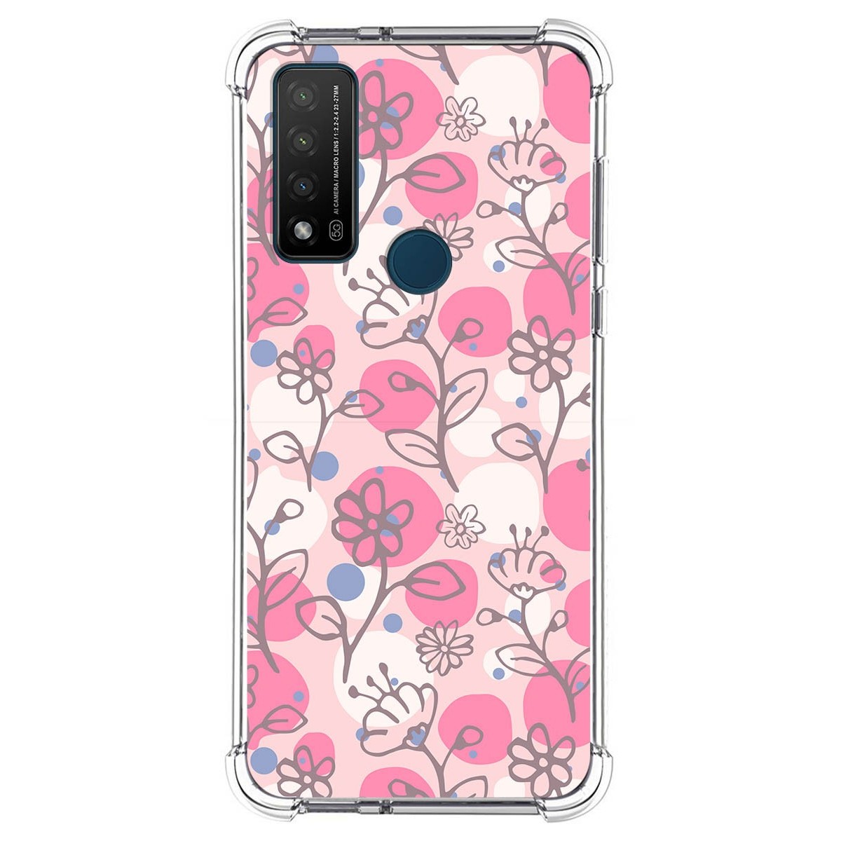 Funda Silicona Antigolpes para TCL 20 R 5G diseño Flores 07 Dibujos