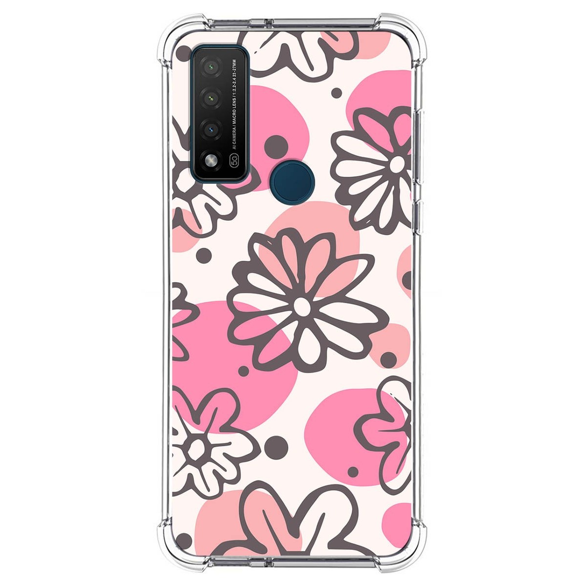 Funda Silicona Antigolpes para TCL 20 R 5G diseño Flores 09 Dibujos