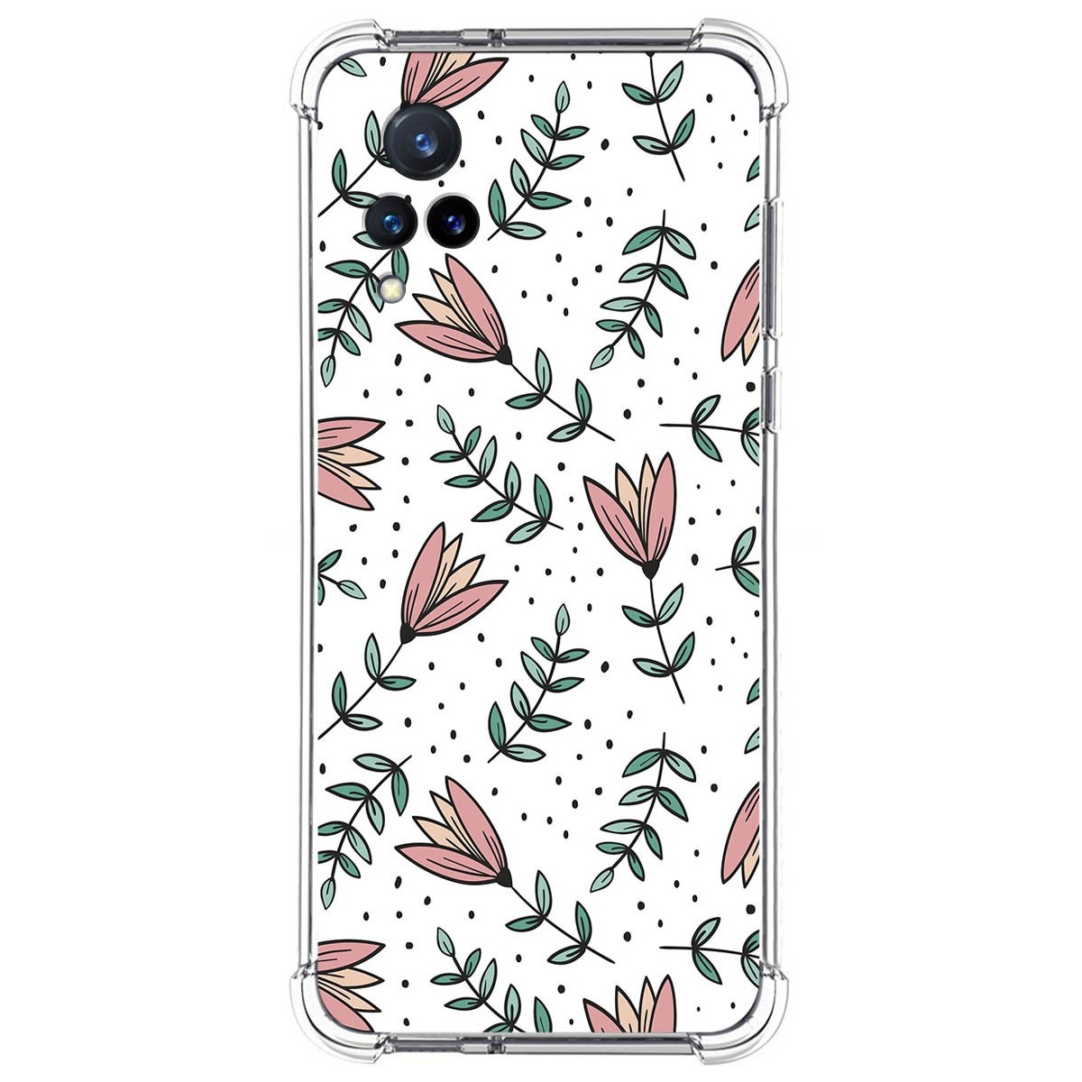 Funda Silicona Antigolpes para Vivo V21 5G diseño Flores 01 Dibujos